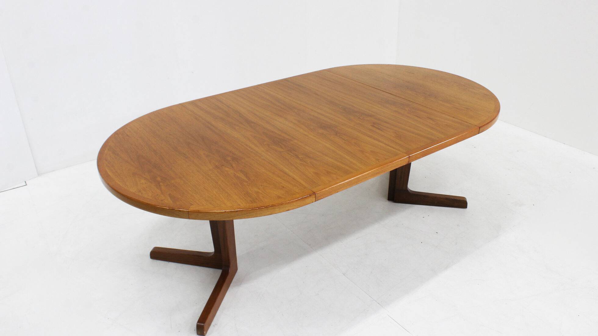 Vintage Danish round extendable dining table 1960s