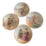 Assiettes décoratives, 3 BCie (Bernardaud) 1 PL, porcelaine, Limoges, lot de 4