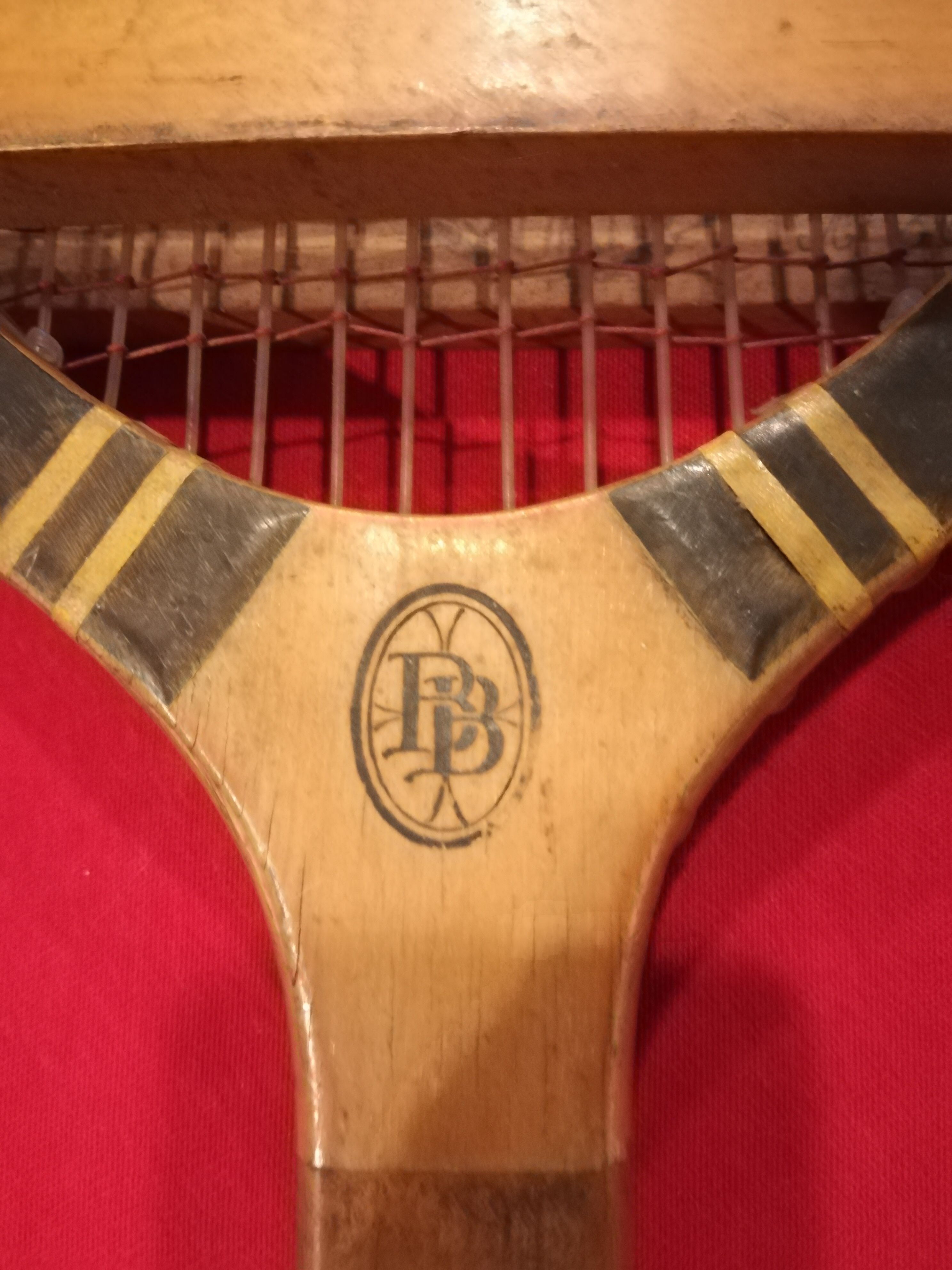 Old wooden tennis racket