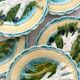 6 asparagus plates in faience barbotine from Salins