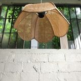 Vintage wicker hanging lamp