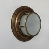 Vintage XL wall light, brass and frosted glass, France, 1920.