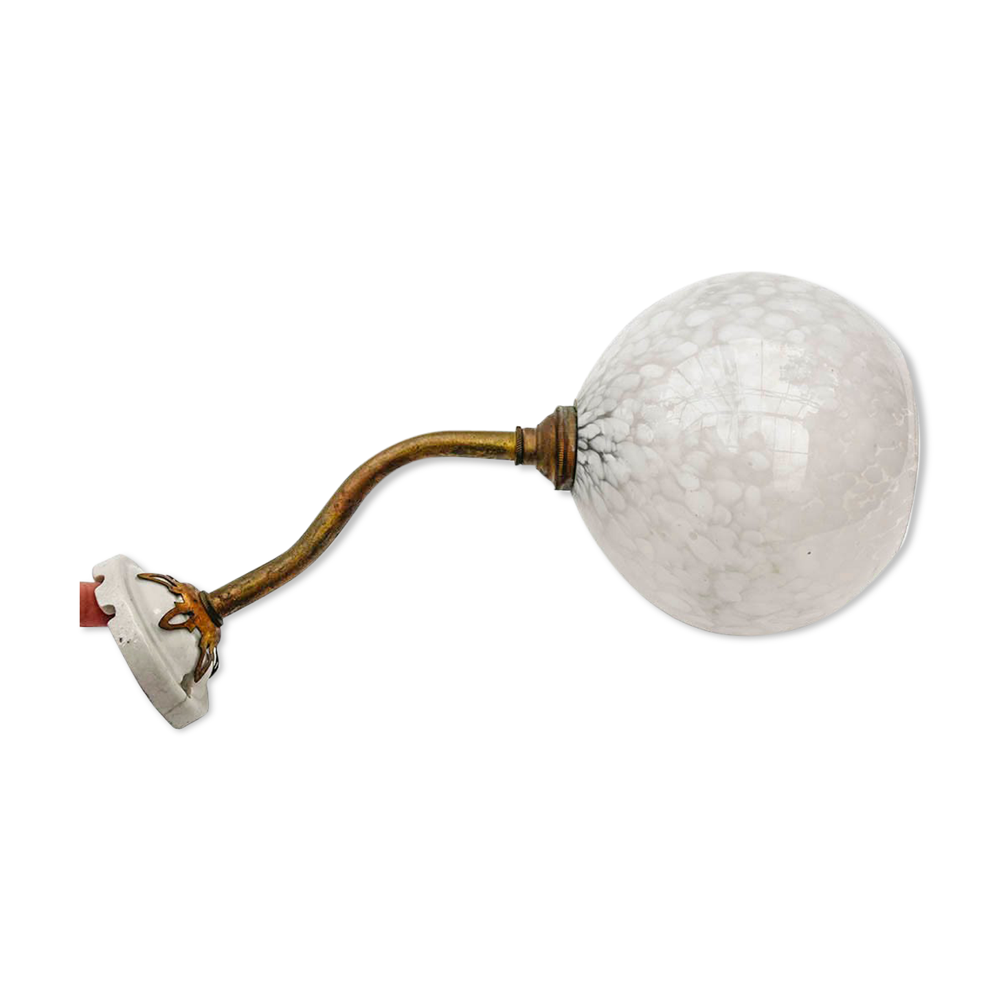 Wall sconce in brass with tulip glass old art deco