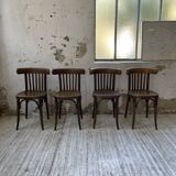 Set of 4 wooden bistro chairs