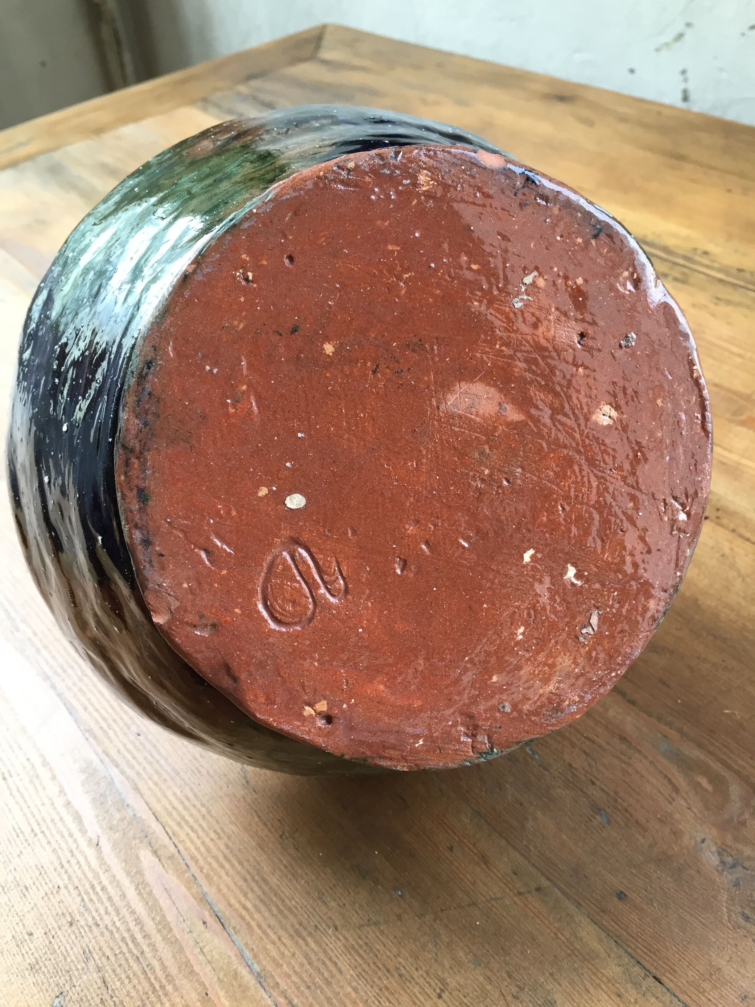 Handcrafted glazed terracotta vase
