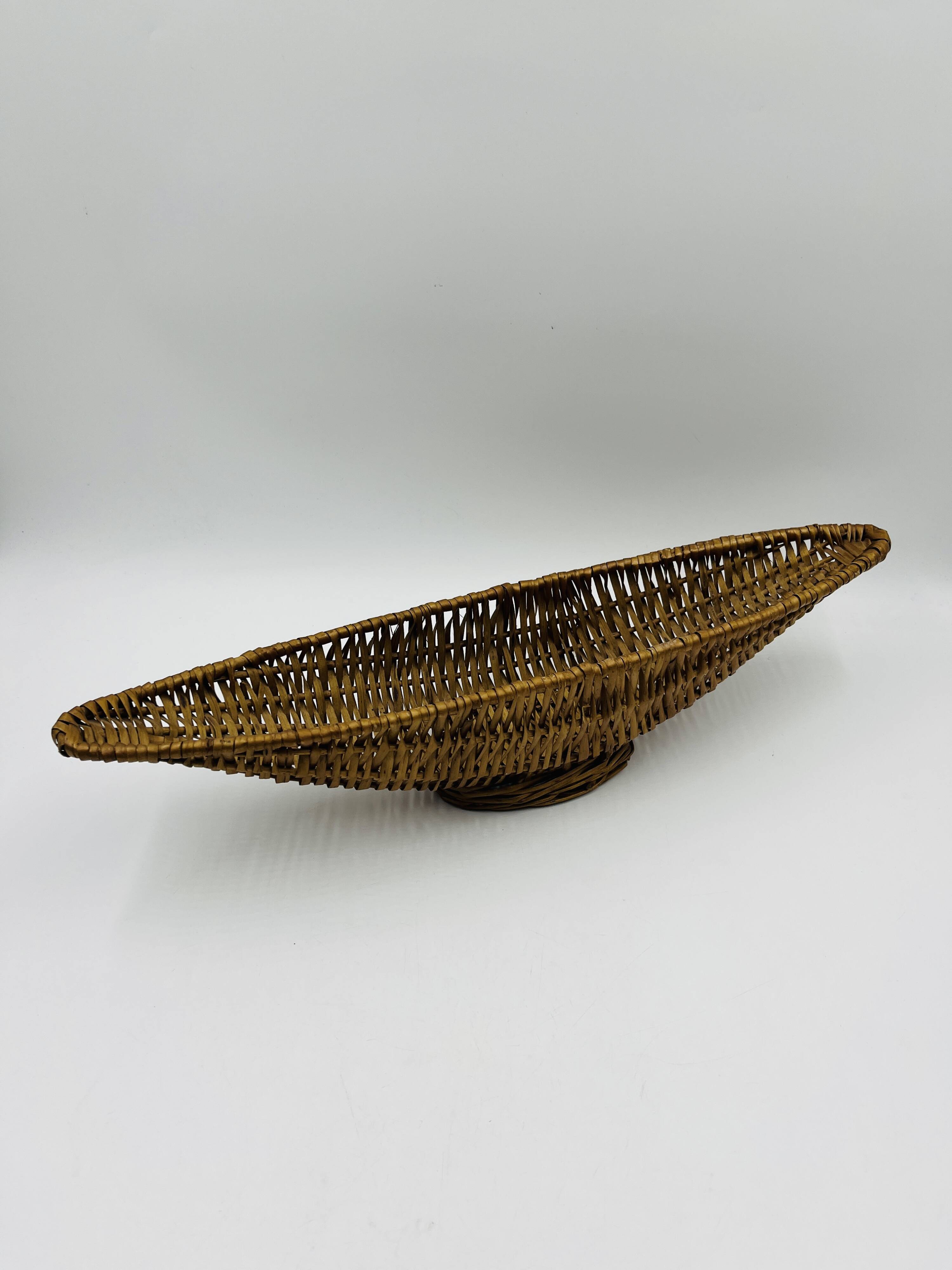 Vintage elongated wicker basket