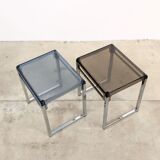 Lot de 2 tables d’appoint Marc Berthier années 60
