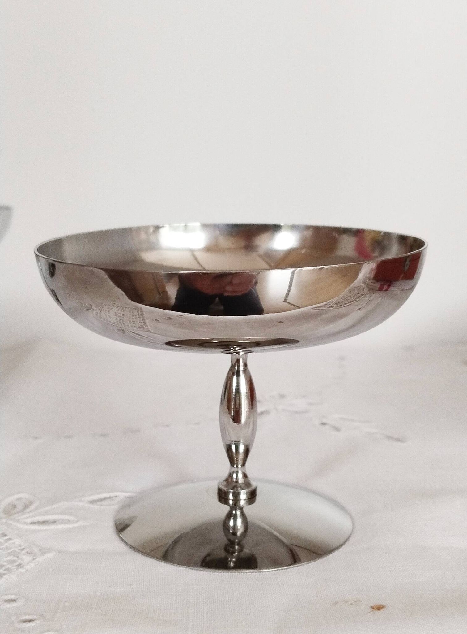 Set of 6 vintage ice cream cups on foot, in 18/10 stainless steel (ref 18)