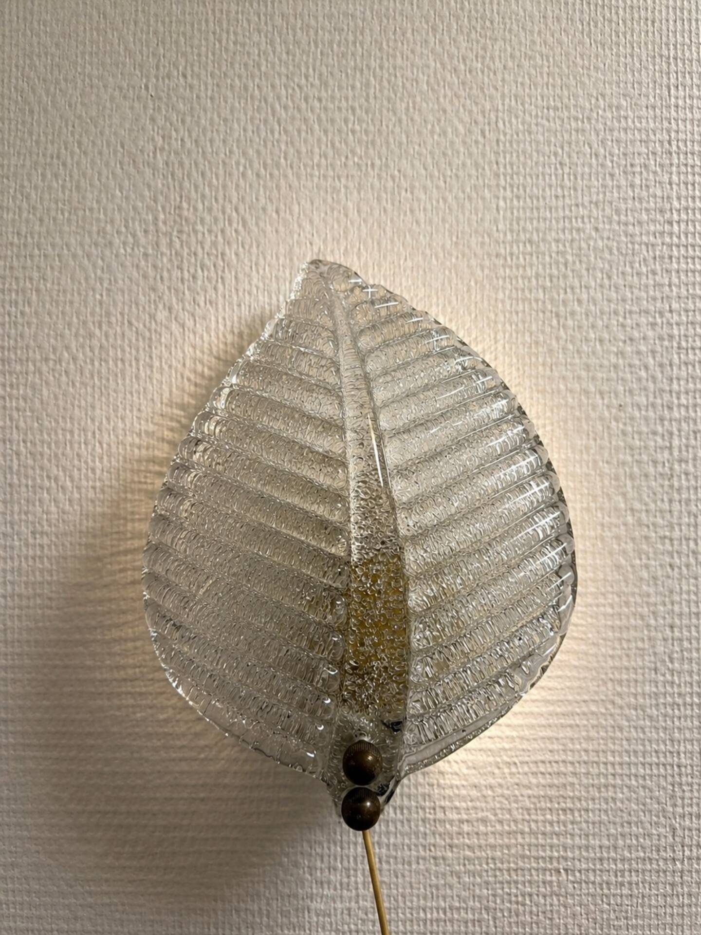 Applique feuille Barovier & Toso verre de Murano