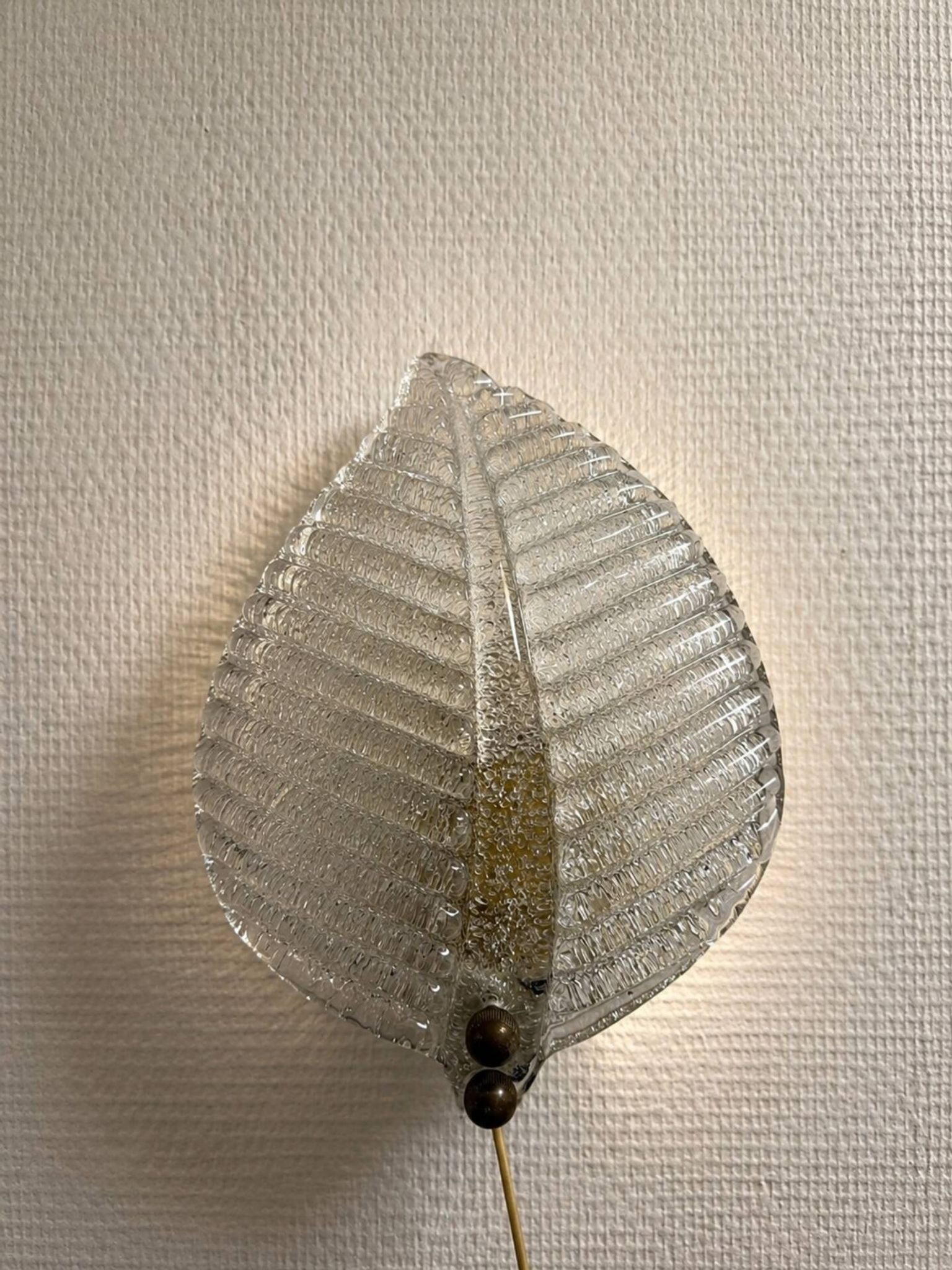 Applique feuille Barovier & Toso verre de Murano