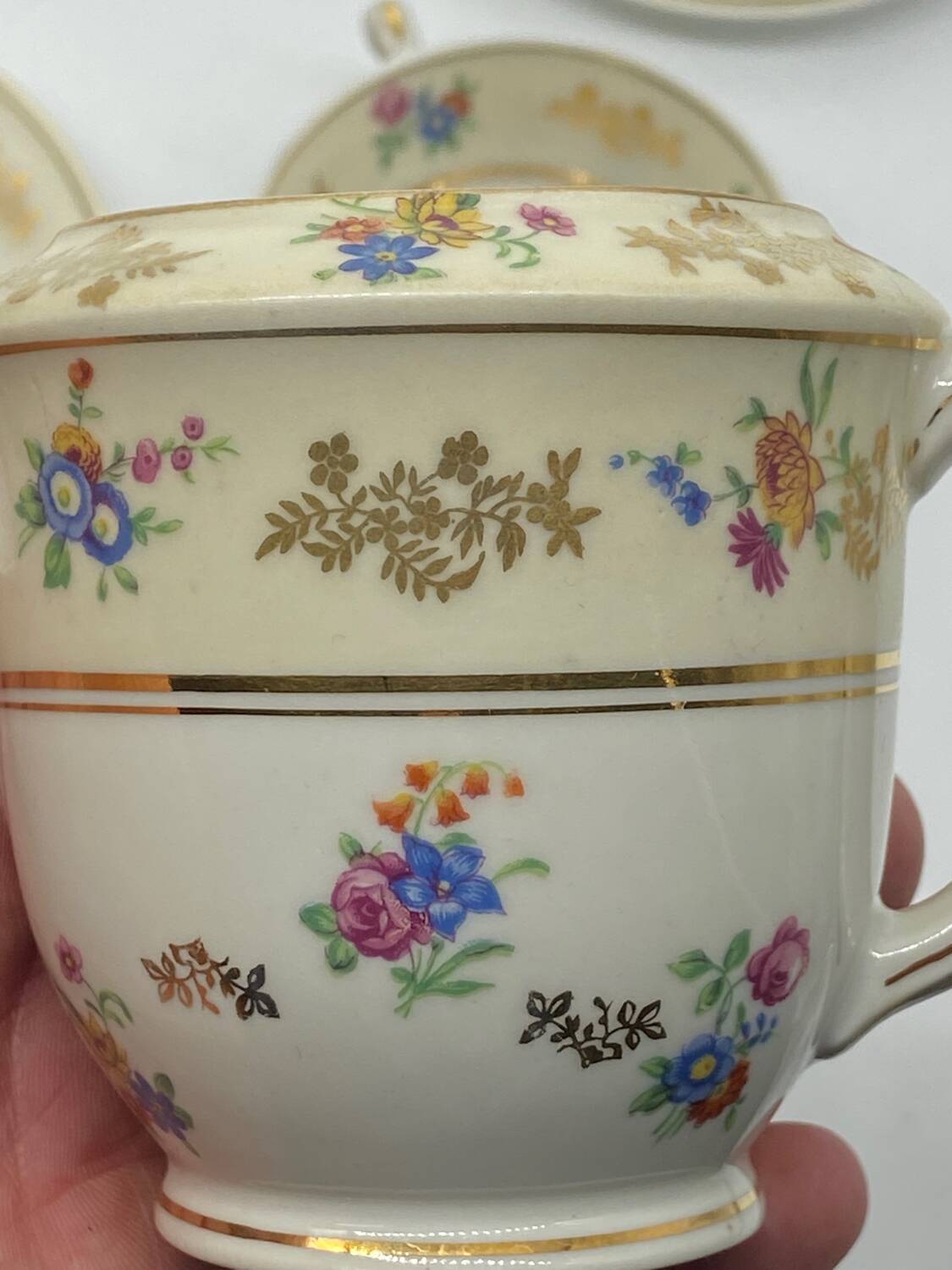 Duo of tea cups 🍵 Limoges porcelain, Raynaud & Cie