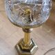 Large brass lamp with its crystal dome electricity redone in the 70s 50x22 cm