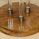 Art Deco side table in wood, brass and glass