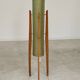 Rocket green floor lamp by Novoplast fiber and wood 1960