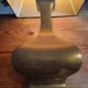 Bronze lamp and dark brown fabric shade