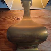 Bronze lamp and dark brown fabric shade