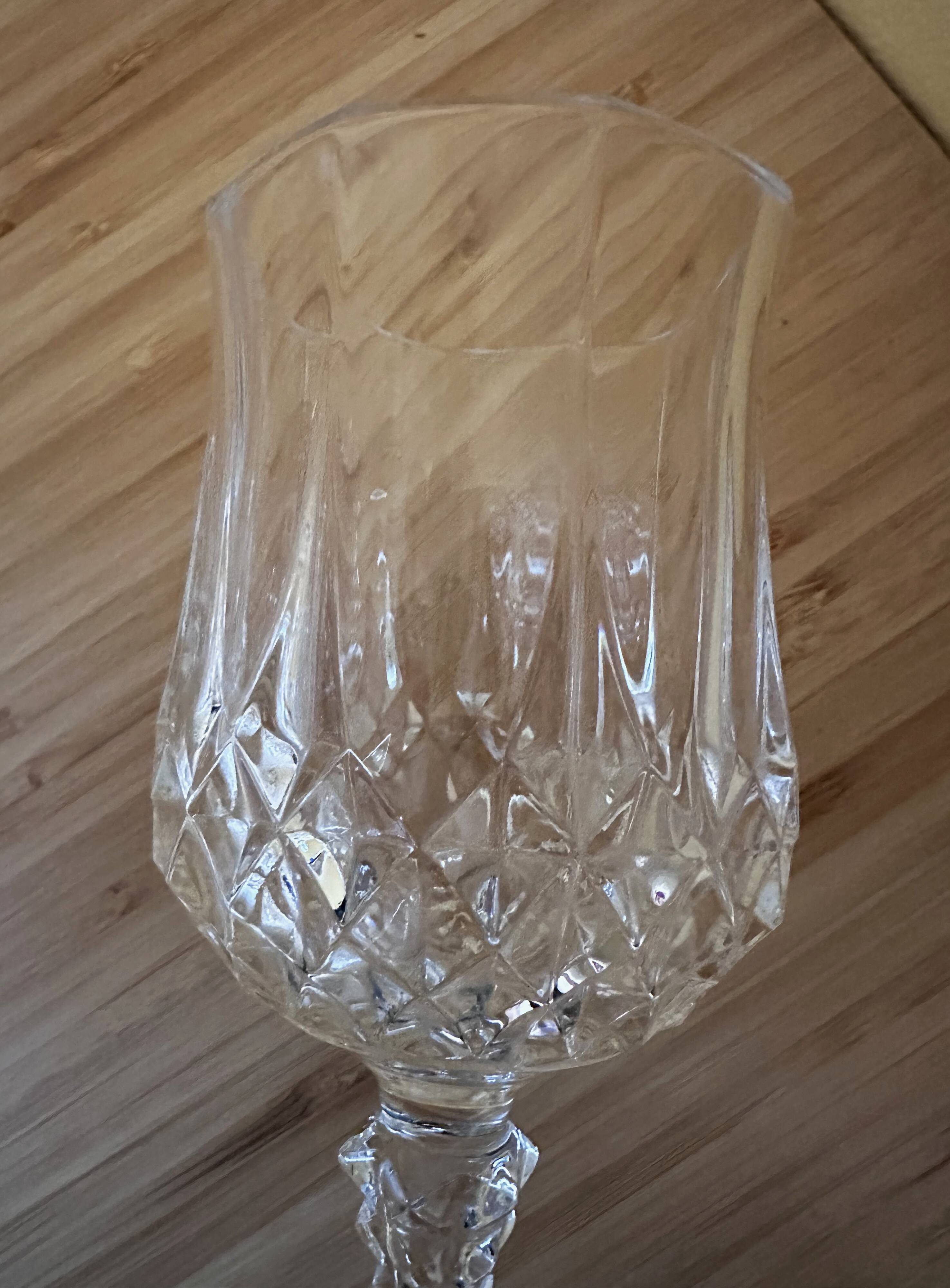 12 large glasses 21 cl "Lonchamp" Cristal d'Arques Vintage