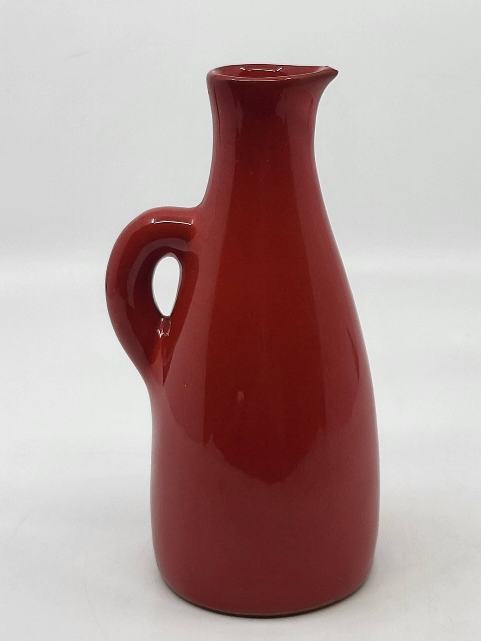Robert Picault bottle in red ceramic, Vallauris, France, vintage 1950.
