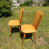 Paire chaises annees 40 pied compas