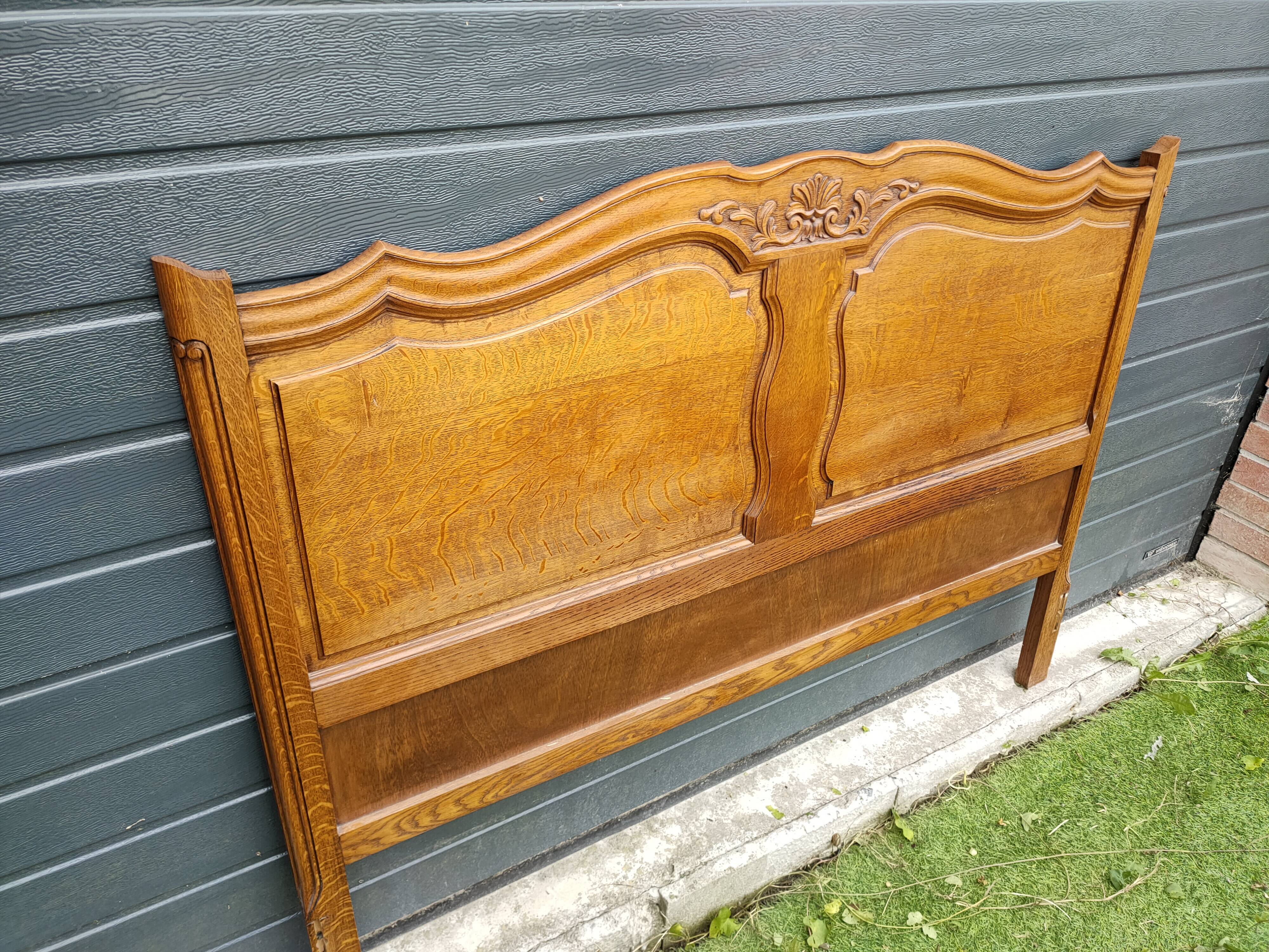 Antique solid oak headboard