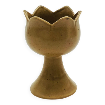 Bougeoir tulipe en grès