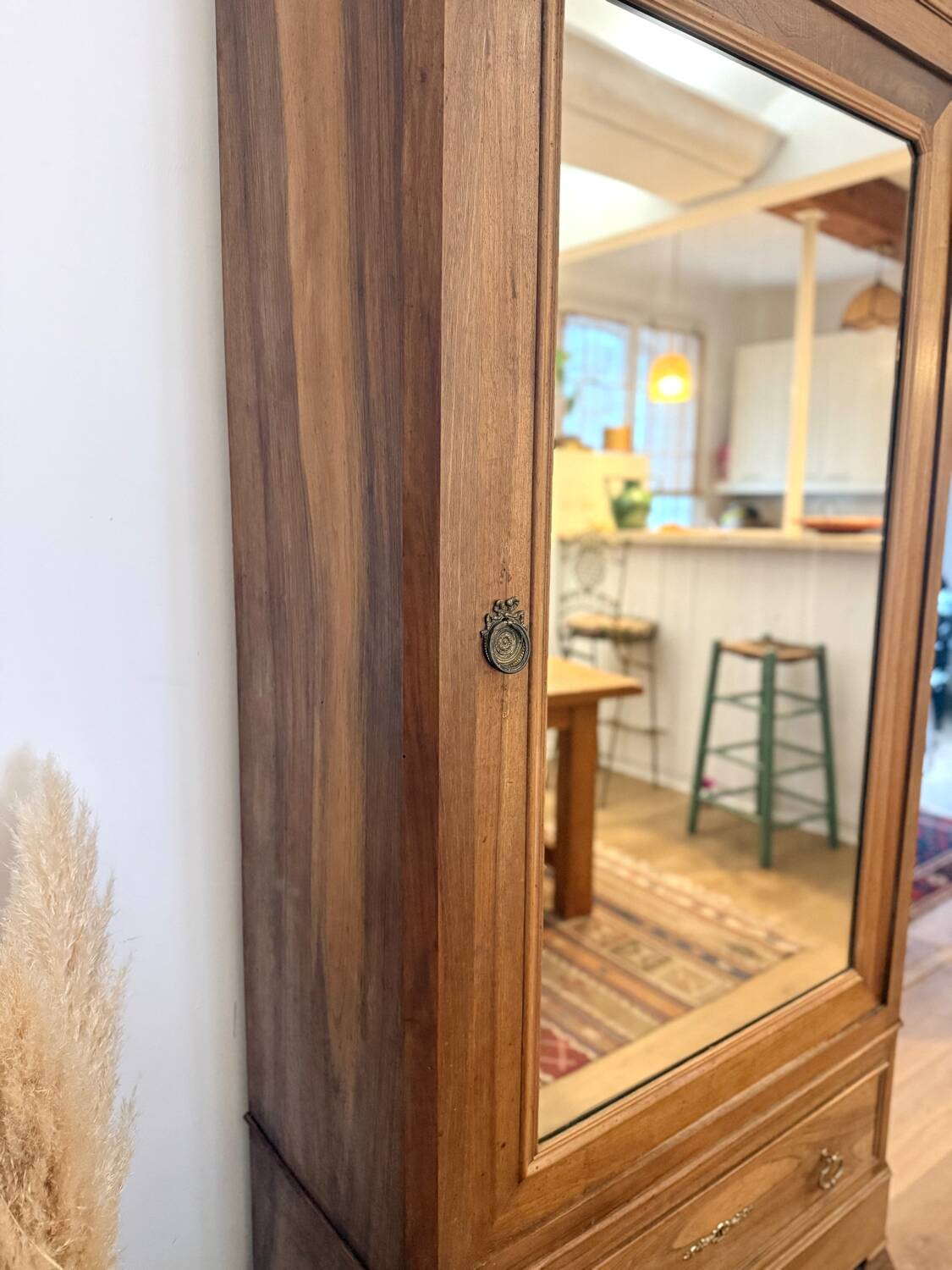 Walnut Bonnetière wardrobe