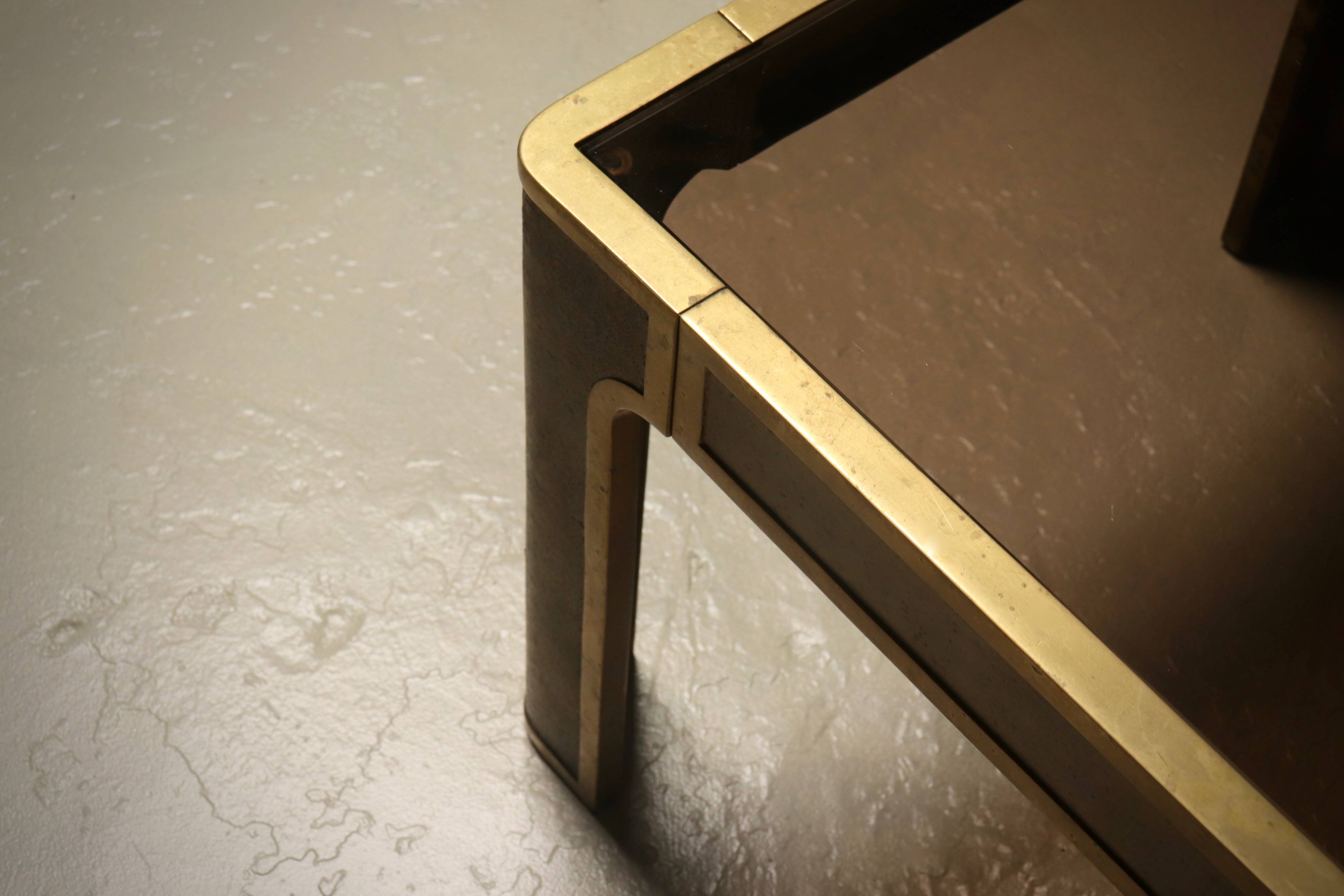 Brutalist Solid Cast Bronze Side Table by Peter Van Heeck Belgium 1970s