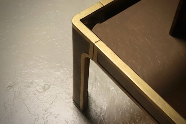 Table d'appoint brutaliste en bronze massif par Peter Van Heeck, Belgique, années 1970