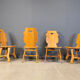 Chaises de salle à manger rustiques, années 1960