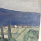 Old painting, landscape Monts du Lyonnais, signed and dated 1947