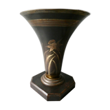 Art Deco cornet lamp, signed A Ducobu, narcissus