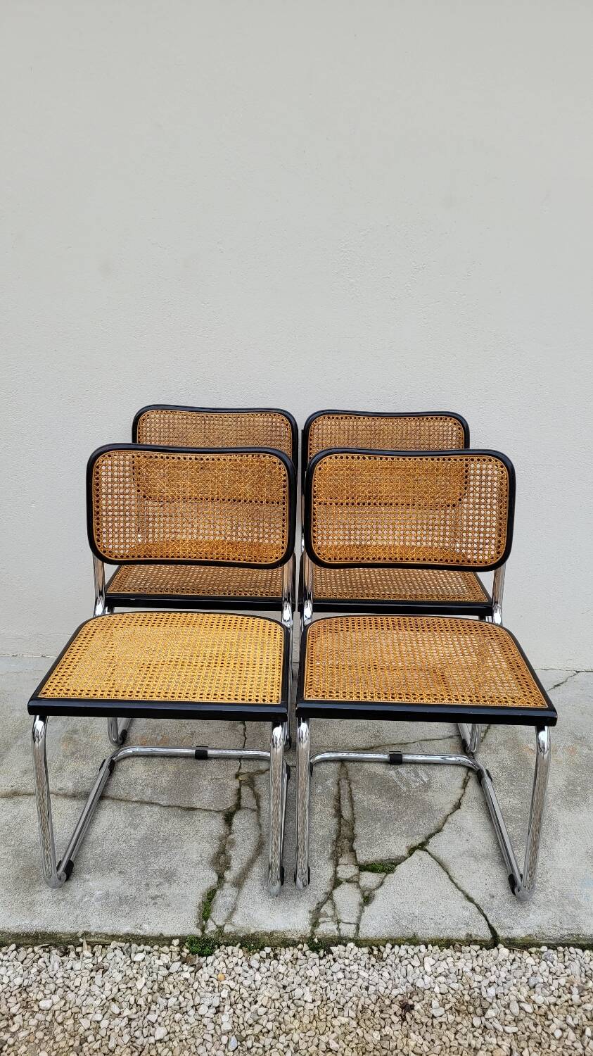 Set of 4 Marcel Breuer cesca black b32 chairs