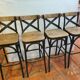 Set of 4 Industrial bar stool made of iron and wood