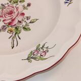 Lunéville opaque semi-deep plate - Rose and flower pattern
