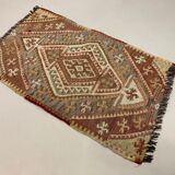 Vintage turkish kilim 78x48 cm shabby wool
