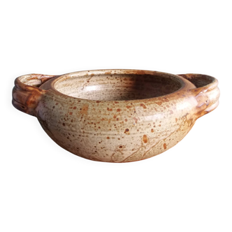 Vegetable dish soup tureen in Puisaye stoneware signed Jean-Pierre Prud’homme.