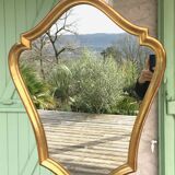 Old mirror gilded frame with leaf 48x60cm