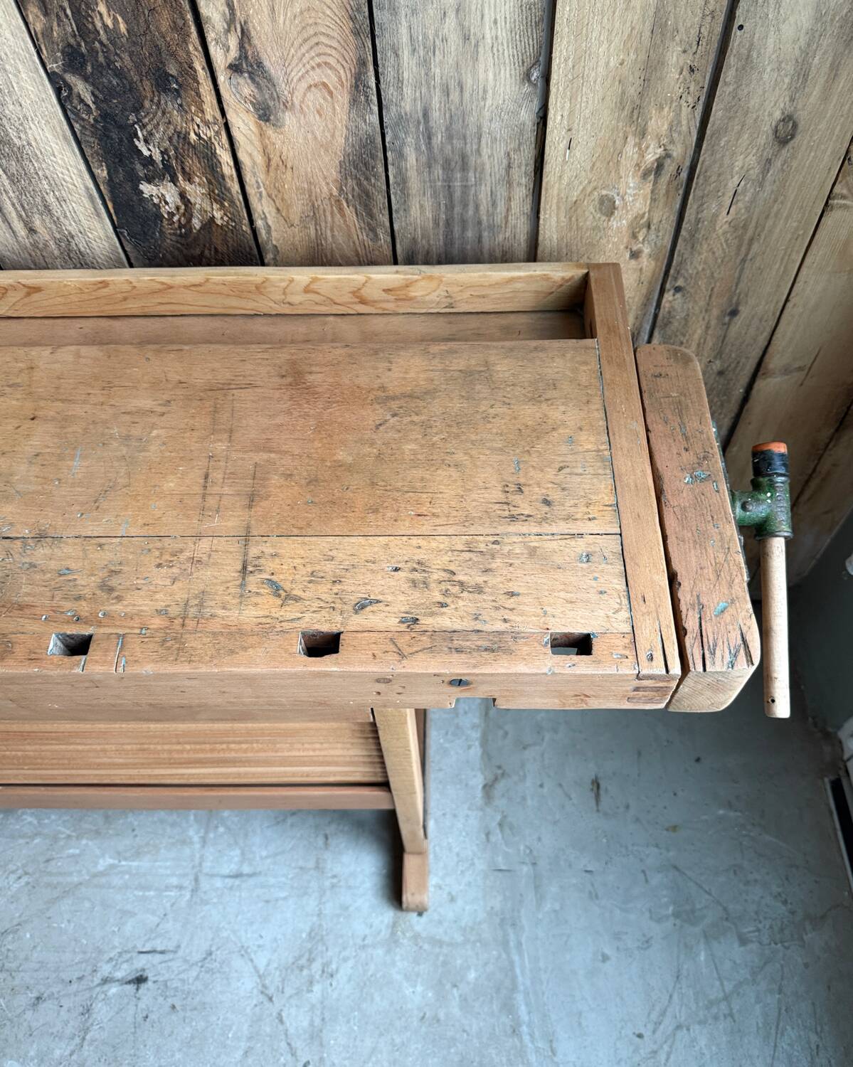 Vintage solid beech workbench (renovated)