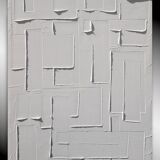 Lot de deux tableaux abstraits monochromes noir et blanc