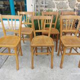 6 bistro chairs, light wood