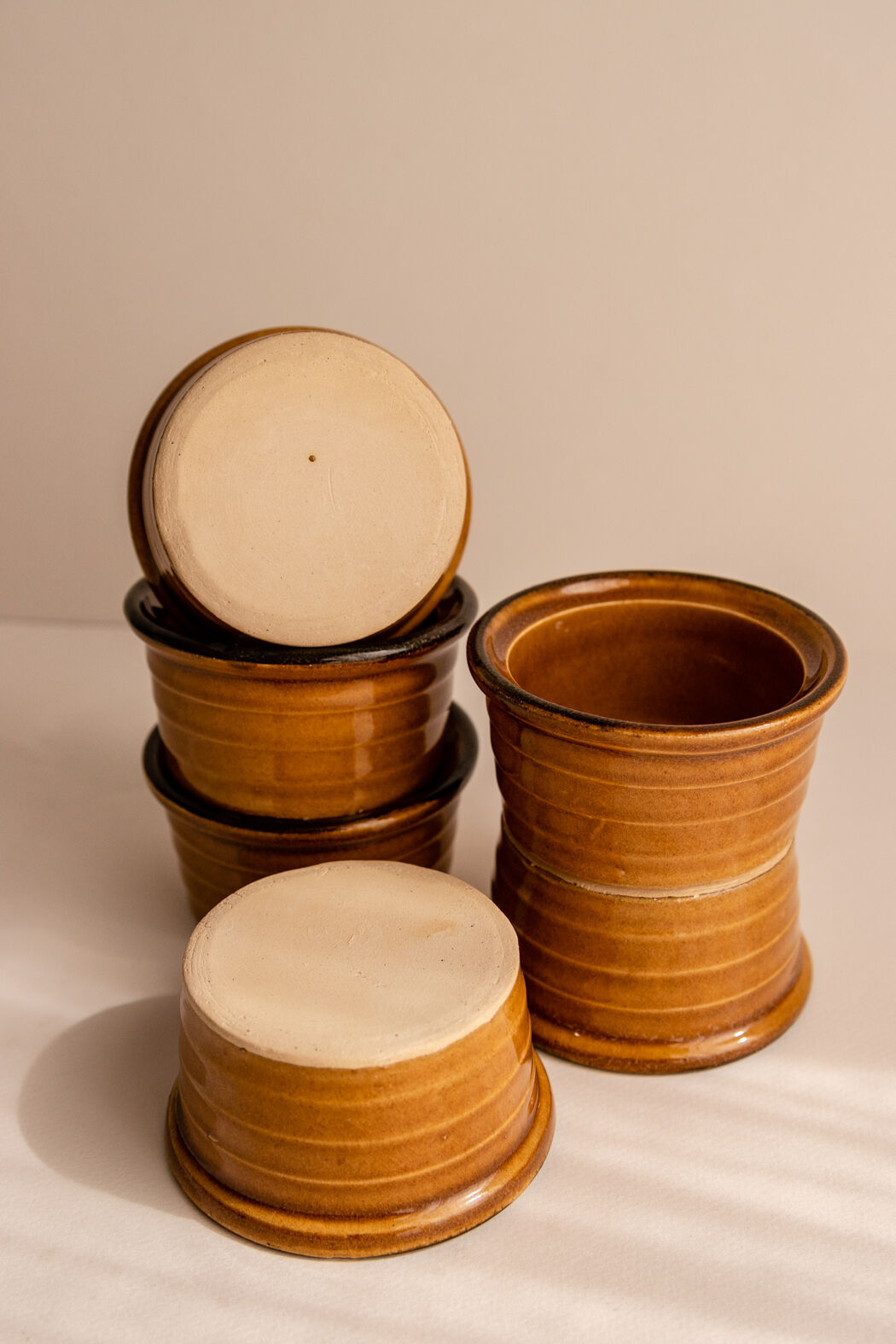 Set of 6 ramekins / terracotta raviers