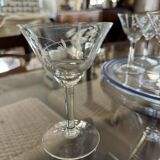 Vintage hand-engraved crystal glasses, 1940s, set of 6