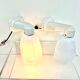 THE PAIR 2 WALL LAMPS OLD BATHROOM 1930 1940 OPALINE AND PORCELAIN LEGRAND