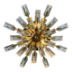 Sun-shaped ceiling or wall light by Oscar Torlasco for StilKronen, cut Murano glass, Italy, 1970s