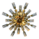 Sun-shaped ceiling or wall light by Oscar Torlasco for StilKronen, cut Murano glass, Italy, 1970s