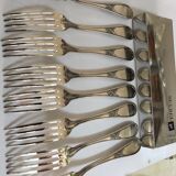 Set de 8 fourchettes en métal argenté Ercuis Lauriers