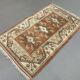 Tapis turc petit Milas 142x85 cm vieux tapis vintage Ushak Rose Beige Bleu