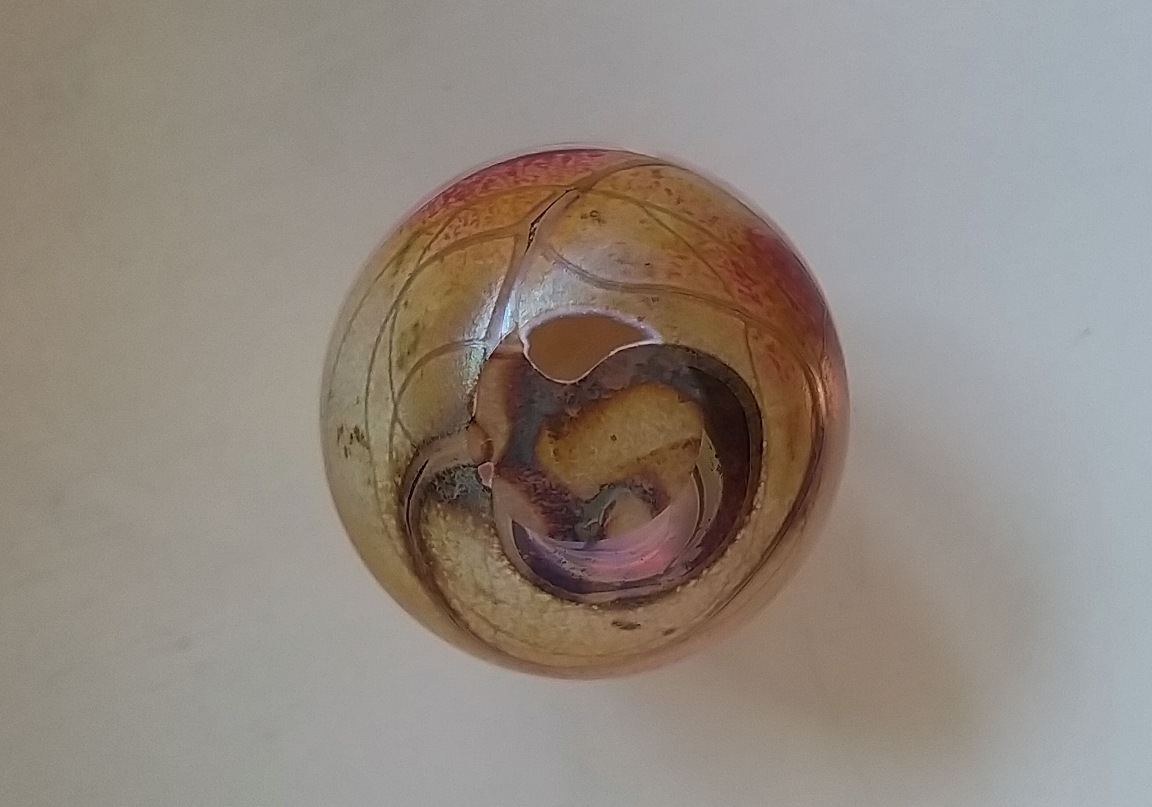 Murano hand-blown glass vase agate décor 1960/1970