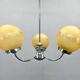 1950s Chrome & Frosted Glass Chandelier