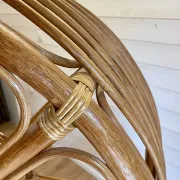 Large arch bookshelf "Pacific Rattan" sun cane bohemian chic